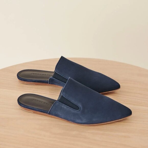 Jenni Kayne Shoes - Jenni Kayne Navy Suede Mules Slides size 36 US 6 Handmade in Italy